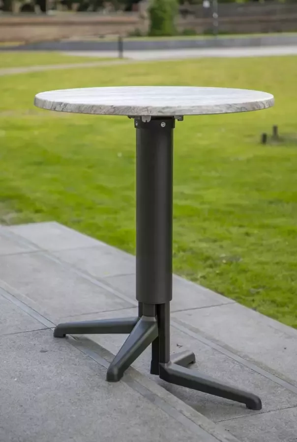 Smart Level Table In Hoogte Verstelbare Wiebelvrije Tafel met Rond Blad 70 Black 72cm tot 108cm Aluminium Onderstel Zwart
