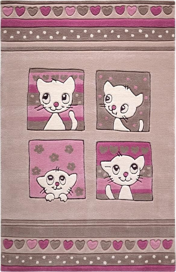 Smart Kids Kitty Kat Kinder vloerkleed beige 130x190 cm
