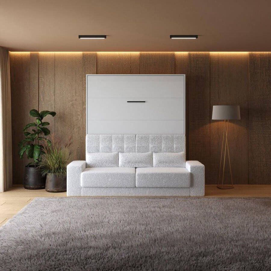 SMARTBETT Opklapbed 180x200cm Wit Glans Wit Incl Witte Bank