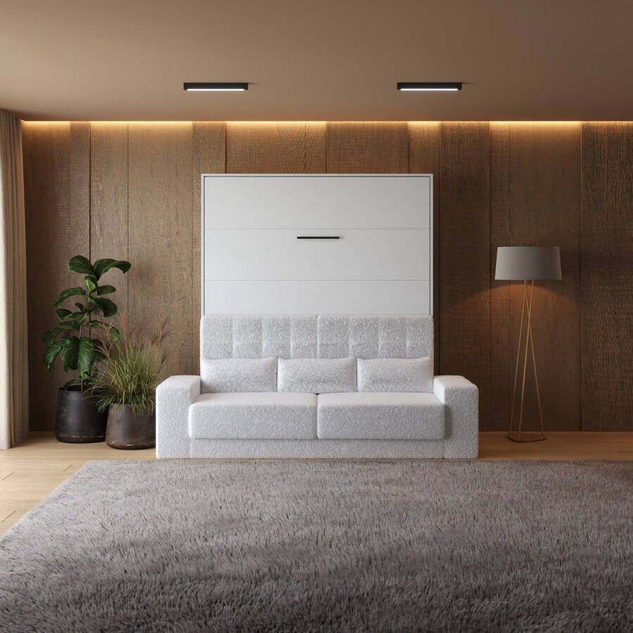 SMARTBETT Opklapbed 180x200cm Wit Wit Incl Witte Bank