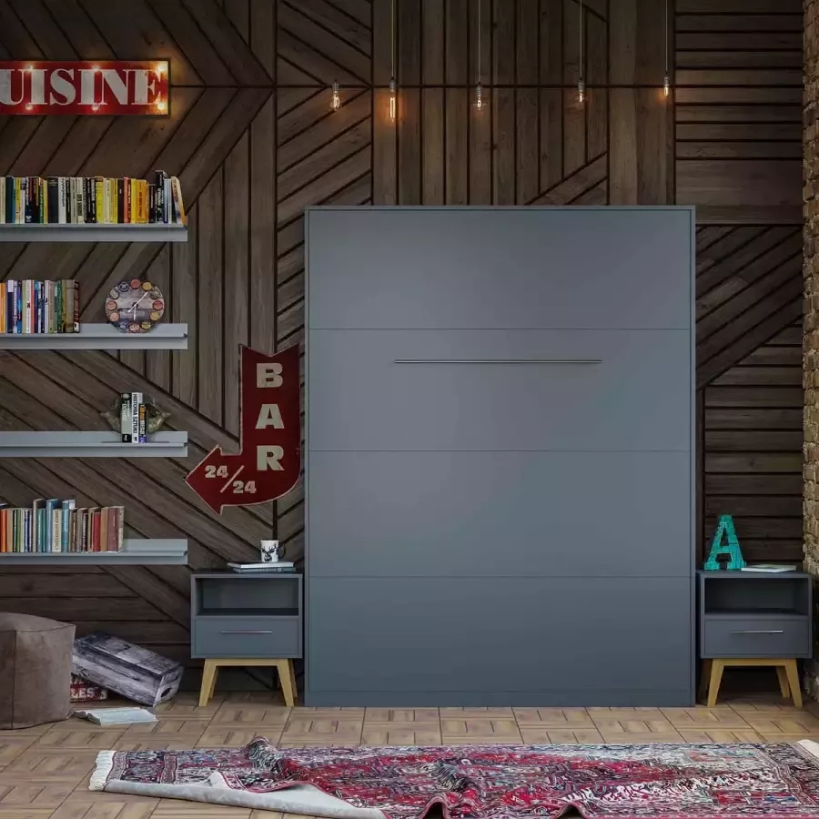 SMARTBETT Verticaal Opklapbed 160x200cm Antraciet
