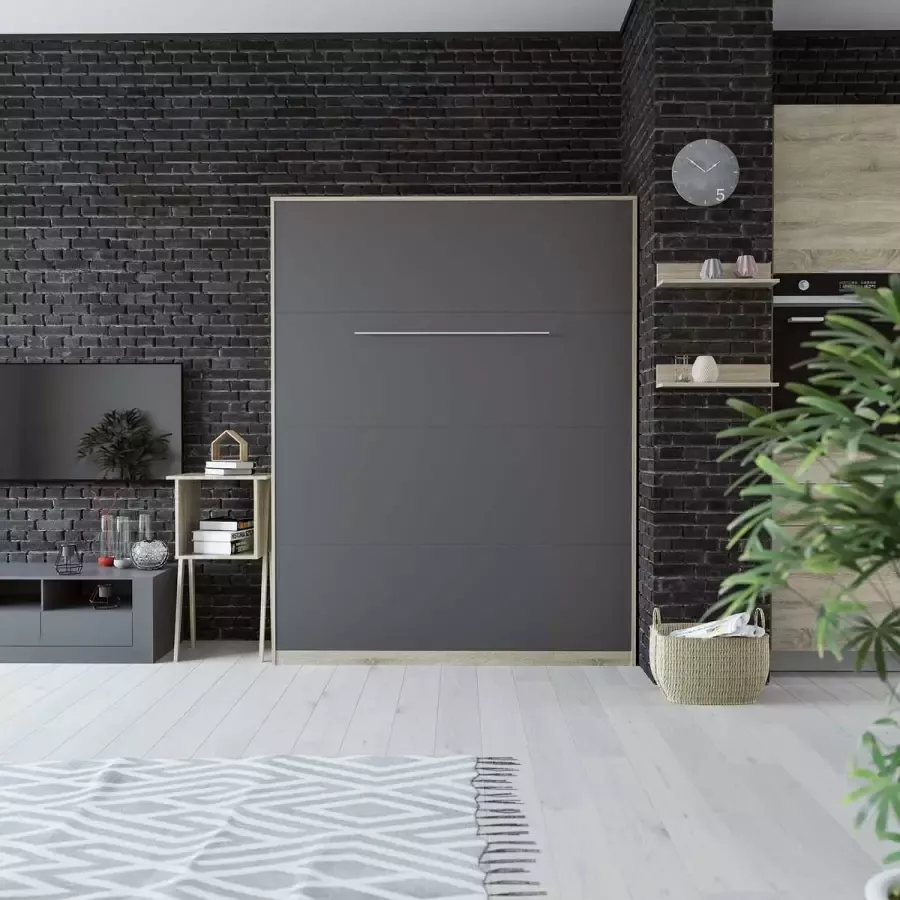 SMARTBETT Verticaal Opklapbed 160x200cm Sonoma Eiken Antraciet