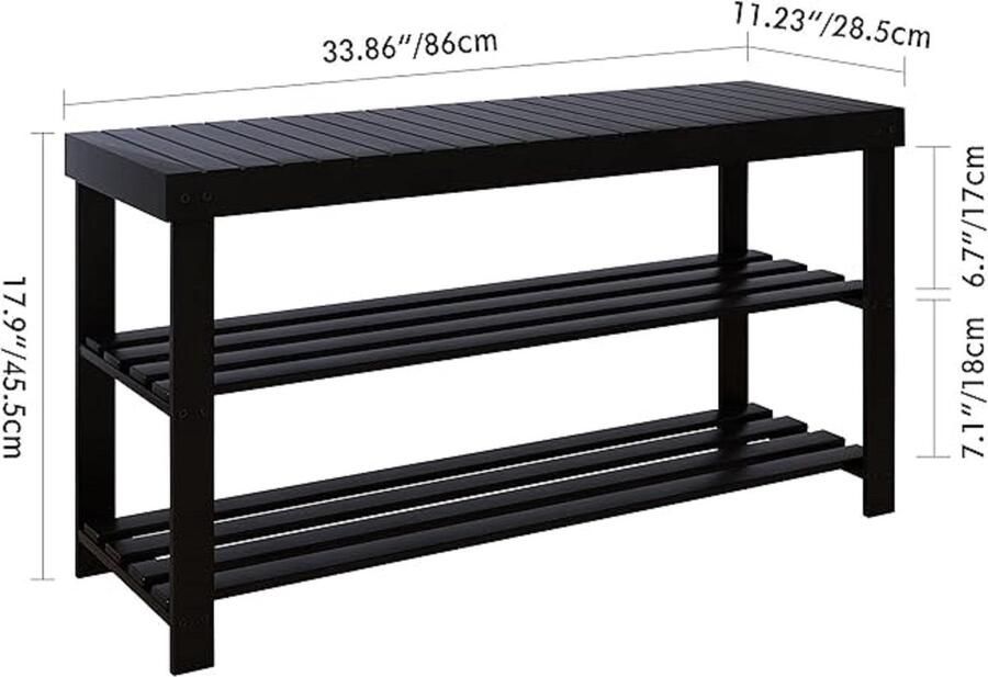SMIBUY schoenenrek met zitting schoenenrek 86 x 28 5 x 45 5 cm - Foto 2