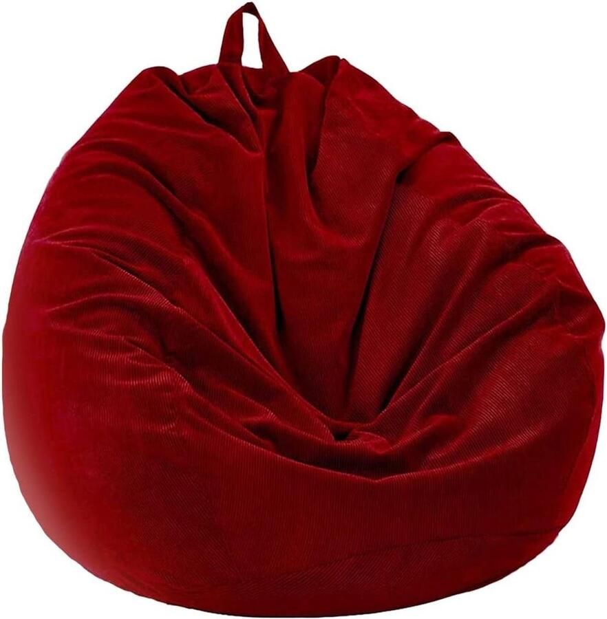 Allecto Premium Corduroy Zitzak voor Volwassenen en Kinderen Geschikt voor Binnen en Buiten Rode Wijn 100 x 120 cm Geen Vulling Comfortabel Woonkamer