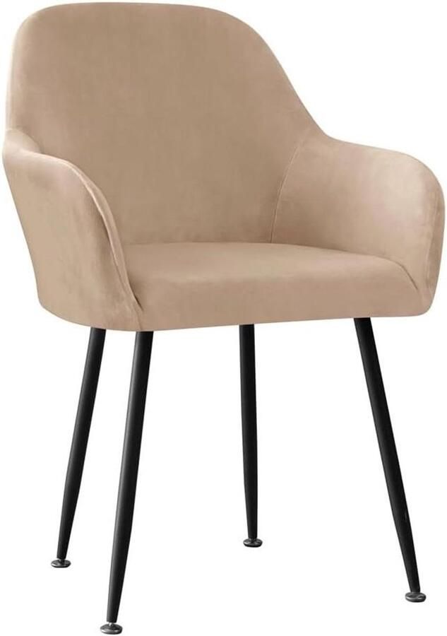 Smoakez Fluwelen stoelhoezen voor eetkamerstoelen Set van 6 4 2 1 Stretchhoezen met armleuning en rugsteun Camel 1 stuks