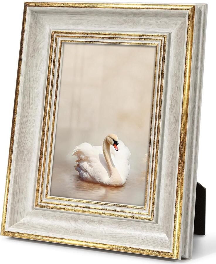 Smoakez Fotolijst 10x15 Wit Goud Retro Vintage Antiek Shabby Tafel Muur Familie Ouders Cadeau Fotolijst voor Foto's en Herinneringen