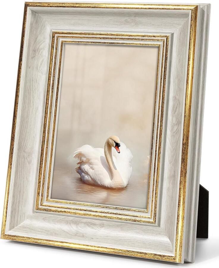 Smoakez Fotolijst 10x15 Wit Goud Retro Vintage Antiek Shabby Tafel Muur Familie Ouders Cadeau