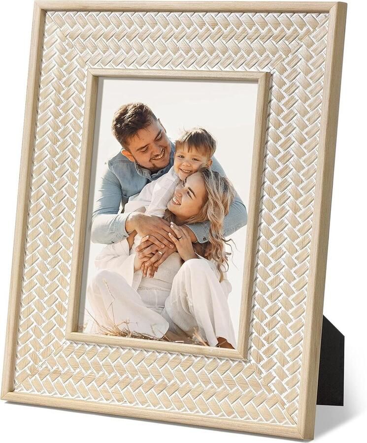 Smoakez Fotolijsten 13 x 18 cm met Boho Beige Patroon voor Muur of Tafel Marokkaanse Stijl Familie & Bruiloft Cadeau