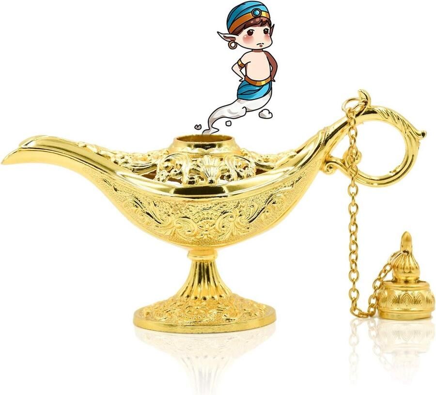 Smoakez Gouden Aladdin Genie Lamp voor Home Deco en Gift Arabische Art Craft