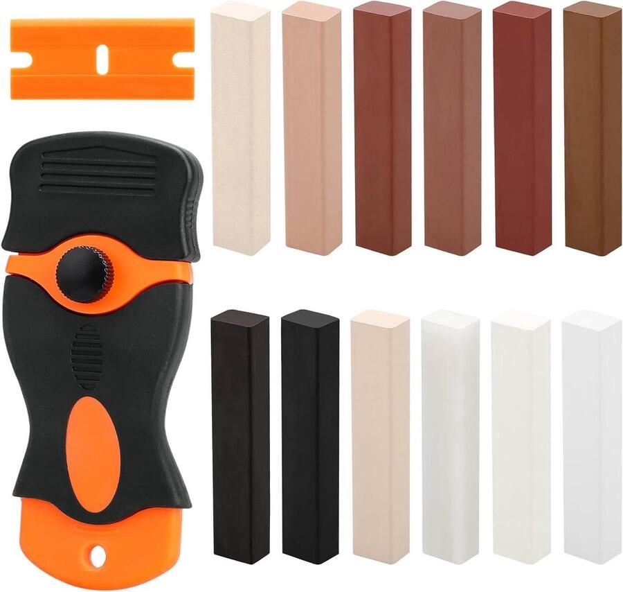 Smoakez Hard Wax Repair Kit voor Houten en Laminaatvloeren 12 Stuks