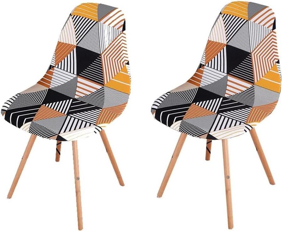 Smoakez Jacquard stretch stoelhoezen set van 2 afneembaar en wasbaar Universele keukenstoelhoes Elegante overtrek voor eetkamerstoelen