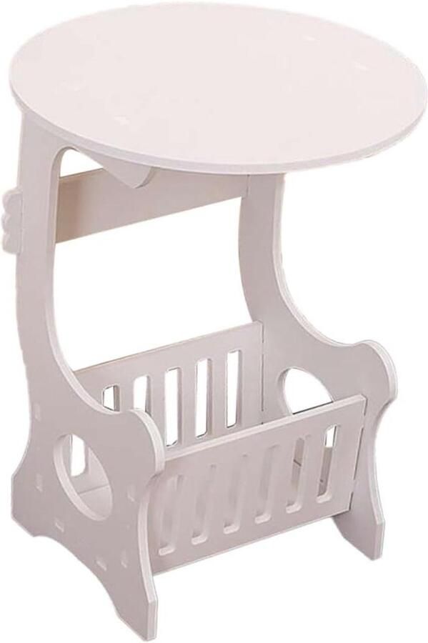 Allecto Premium Ronde bijzettafel van bamboe voor tijdschriften en casual woninginrichting