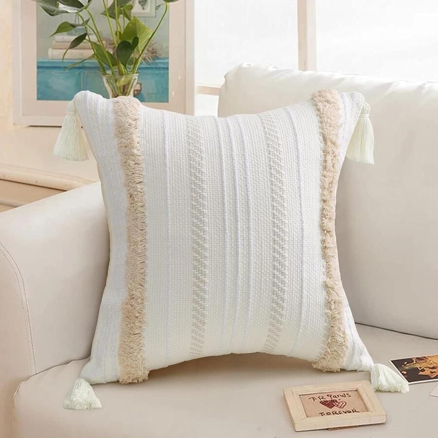 Smoakez Kussenslopen gebreid decoratief beige moderne stijl woonkamer bank decoratie 75 characters