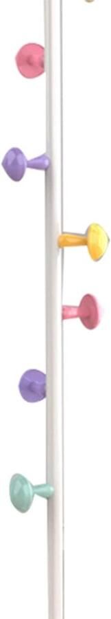 Smoakez Metalen Kapstok Standaard voor Slaapkamer en Woonkamer 7 Haken Staande Kapstok met Vrijstaande Hanger Ideaal voor Kantoor Klassiek Wit 167cm Hoog