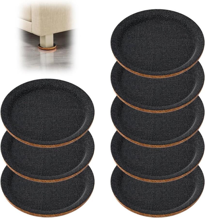 JGS Premium Meubelglijders rond 9 cm 8 stuks Anti-slip pads voor zware meubels