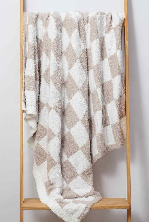 Smoakez Omkeerbare microvezel deken voor extra zacht comfort op bank en bed Schaakbordpatroon 127 cm x 152 cm