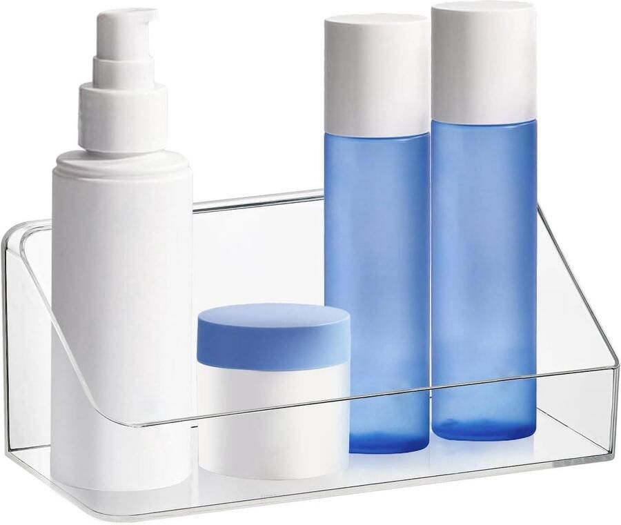 Allecto Premium Wandgemonteerde opbergorganizer voor badkamer en slaapkamer Transparante opbergdoos zonder boren Geschikt voor spiegelkasten