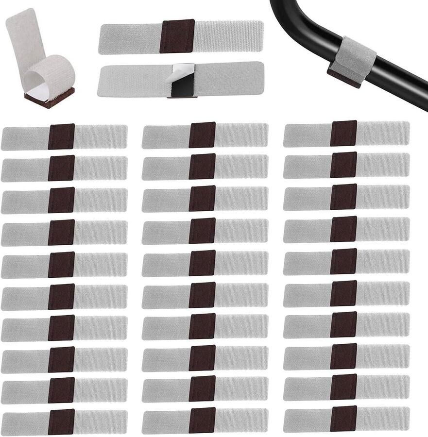 JGS Premium Viltdoppen voor stoelen Meubelviltglijders 32 stuks Stoelrails bescherming Hardhouten vloeren Kraspreventie Geluidsreductie Grijs