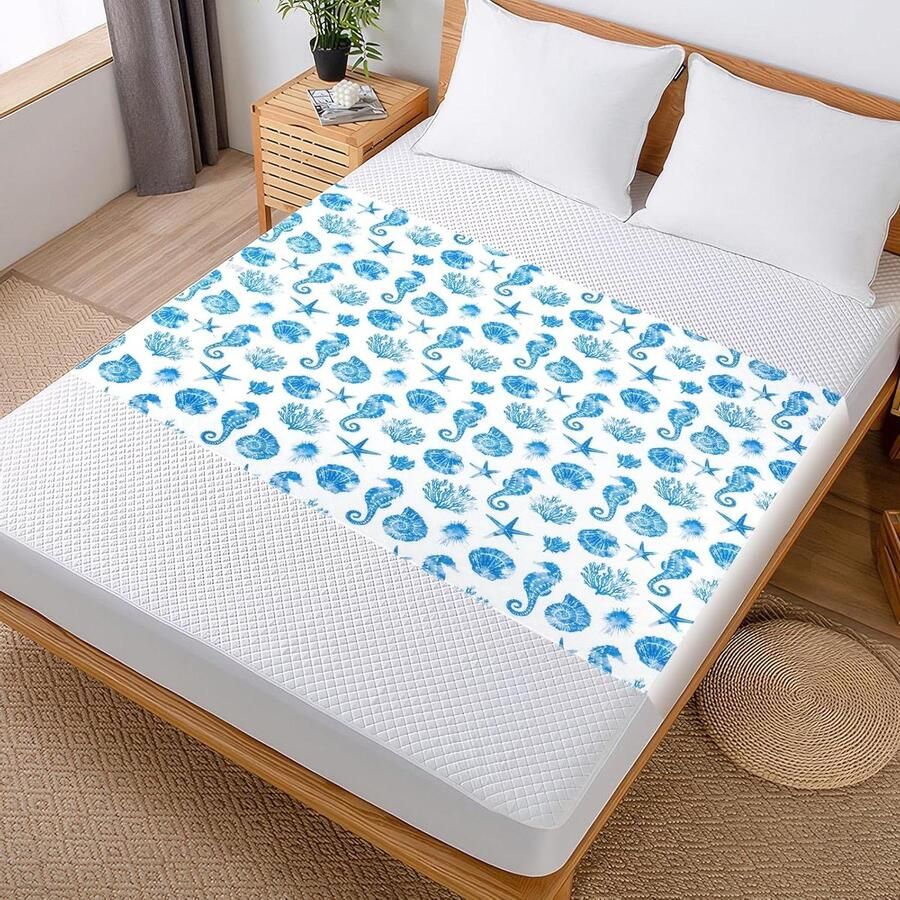 Smoakez Waterdichte Katoenen Matrasbeschermer voor Kinderen Absorberend Plaspads Nachtelijk Bedplassen Volwaardig Bed 87x137cm