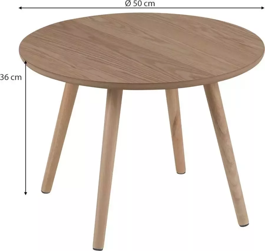 SMUK Bijzettafel Ø 50 cm Stanford Hout
