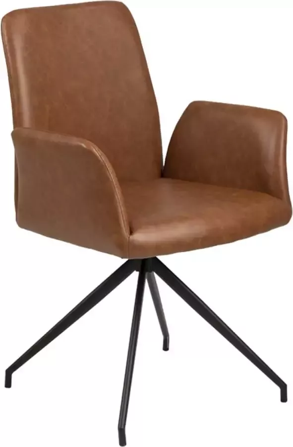 SMUK Eetkamerstoel Draaibaar Nox Lederlook Cognac