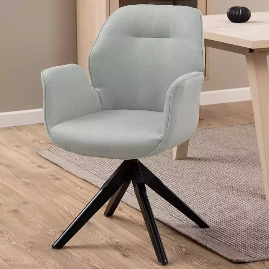 SMUK Eetkamerstoel Draaibaar Yrene Licht Grijs Zwart