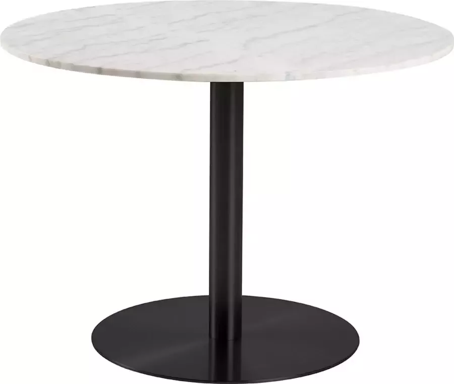 SMUK Eettafel Ø 105 cm Katy Marmer Wit Zwart