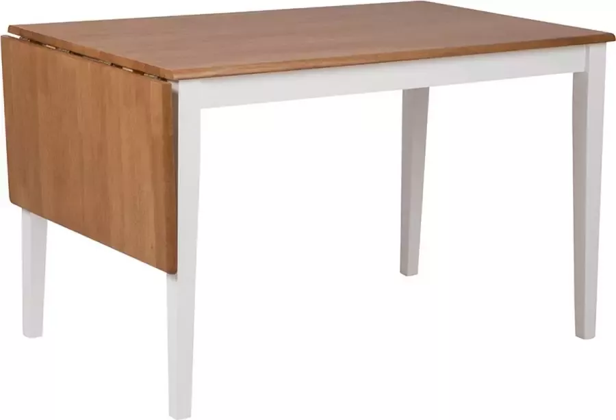 SMUK Eettafel met Klapblad 120-160 cm Landon Eik Wit