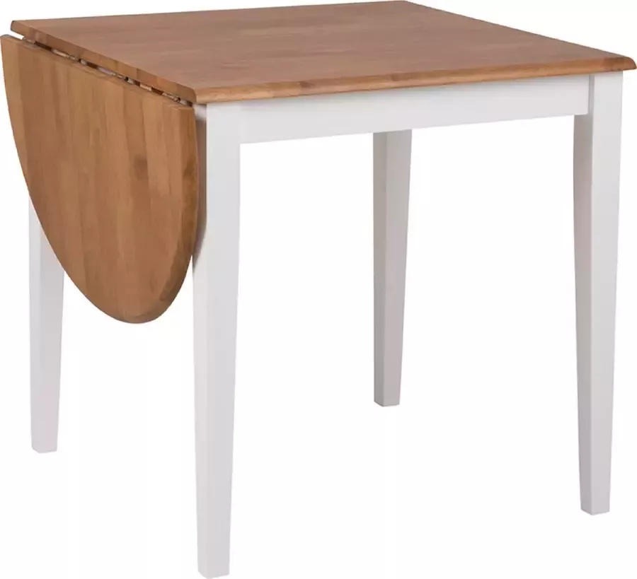 SMUK Eettafel met Klapblad 75-115 cm Landon Eik Wit