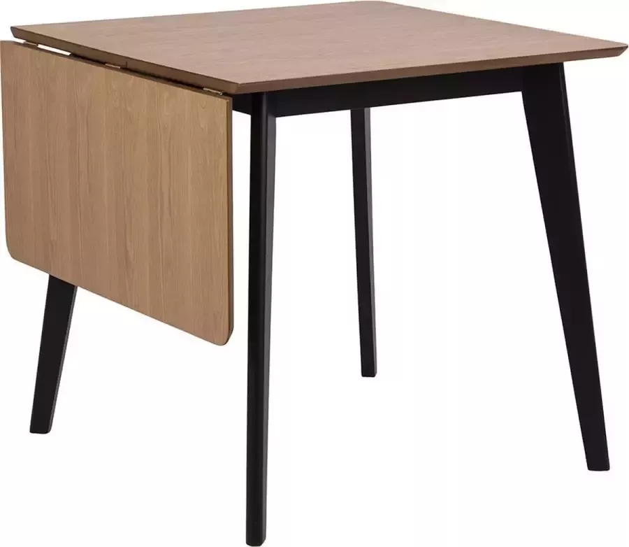 SMUK Eettafel met Klapblad 80-120 cm Roxan Eik Zwart