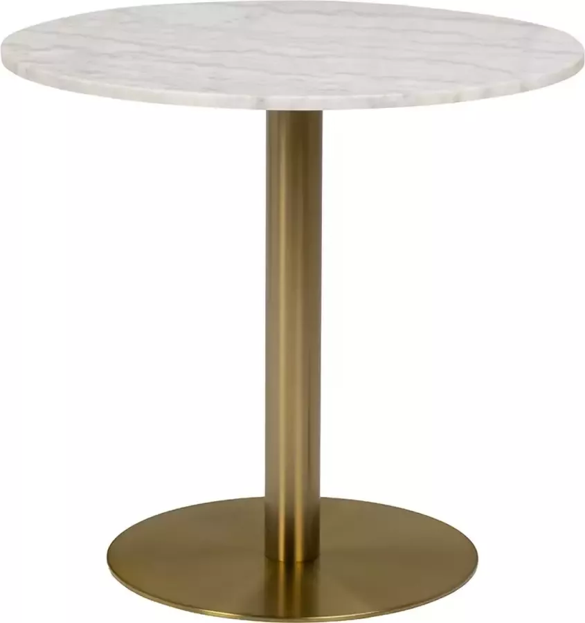 SMUK Katy Eettafel Ø 80 cm Marmer Wit Goud