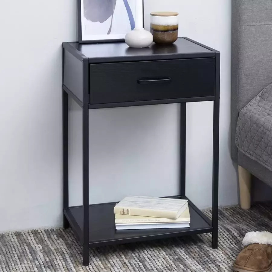 SMUK Chelsea Nachtkastje Zwart 1 lade