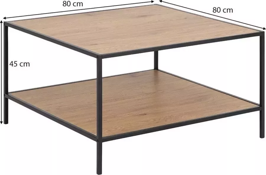 SMUK Salontafel 80 cm Chelsea Zwart Eik
