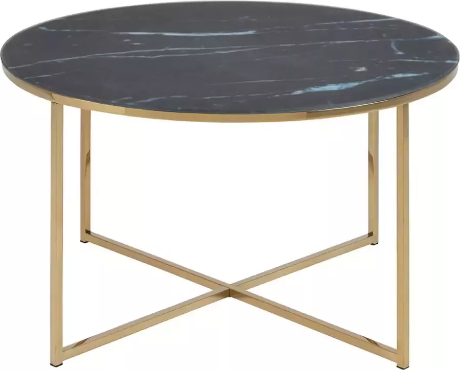 SMUK Salontafel Ø 80 cm Saga Marmer Zwart Goud