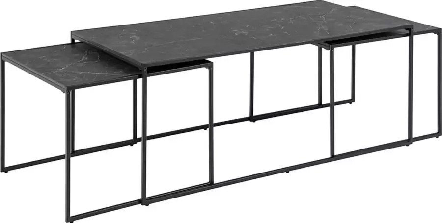 SMUK Salontafel Set Finja Marmer Zwart - Foto 2