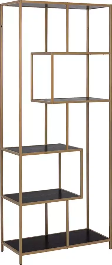 SMUK Stellingkast Chelsea Goud Zwart 77 x 35 x 185 cm