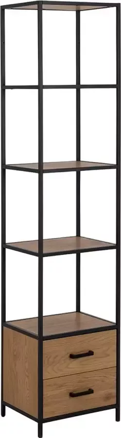 SMUK Stellingkast met 2 Lades Chelsea Eik Zwart - Foto 2