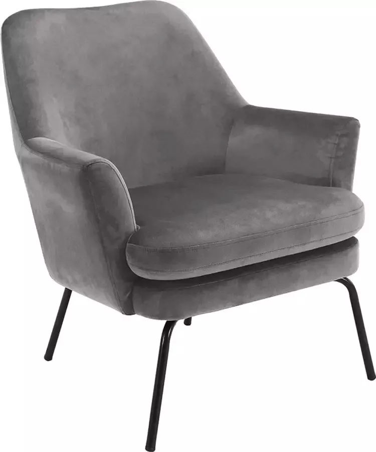 SMUK Velvet Fauteuil Fay Grijs