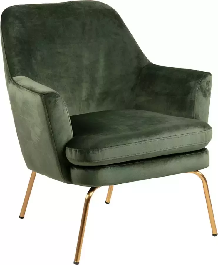 SMUK Velvet Fauteuil Fay Groen Goud