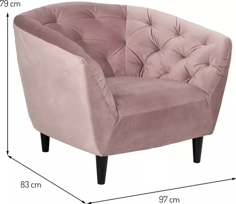 SMUK Velvet Fauteuil Salem Roze