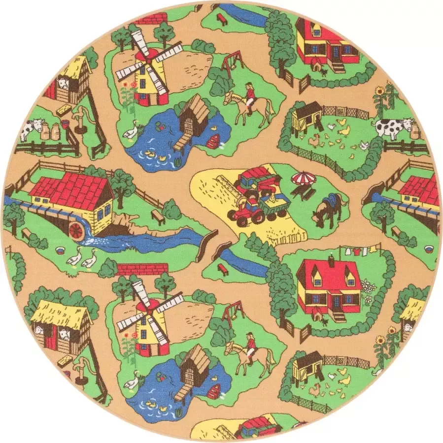 Snapstyle Kinder Speeltapijt Boerderij Rond