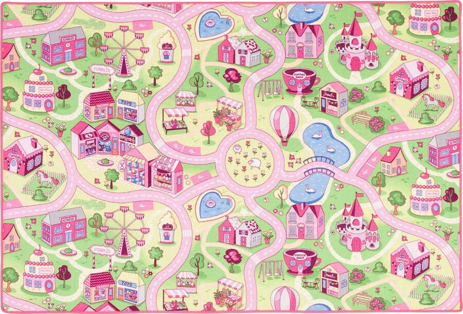 Kinder Speeltapijt speelkleed 140 x 200 Girls Village sweet village - Foto 2