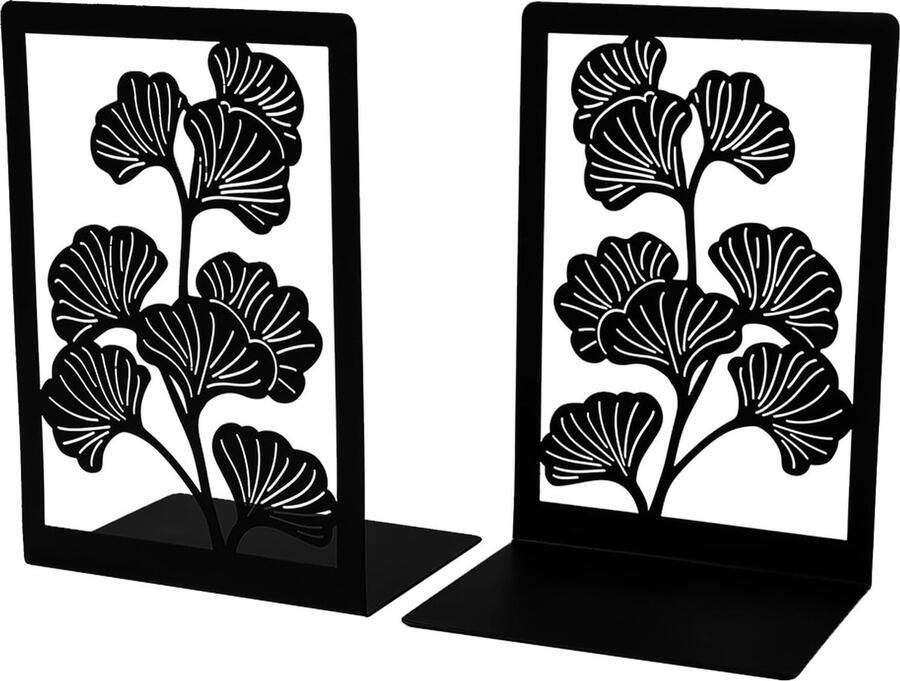 SNQ Boekensteunen 2 stuks boekensteunen voor boekenkast -boekenhouder van metaal boekensteunen voor planken met antislip rubberen voeten