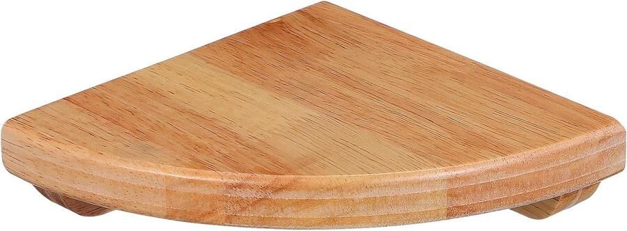 SNQ Hoekplank Wandgemonteerde hoekplank Houten hoekplank Zwevende wandopbergrek Ronde einddisplayrek Geschikt voor slaapkamer woonkamer keuken hotel Radius 15 cm Beukenkleur