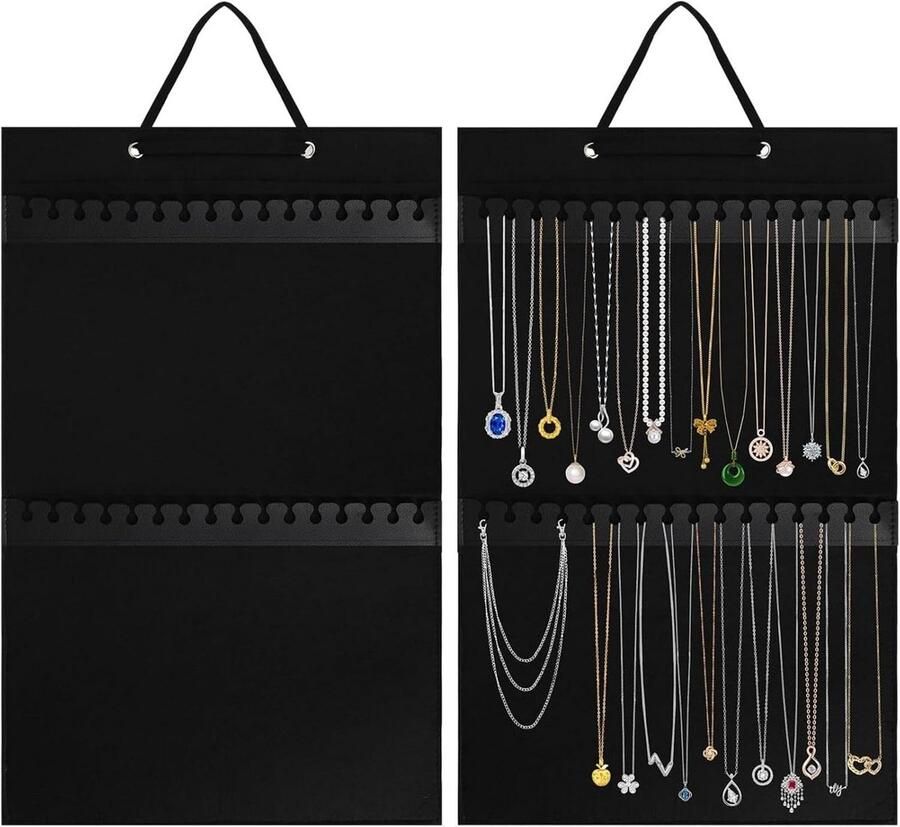 SNQ Ketting Organizer Deur Opknoping Dubbelzijdige Kettingen Display Opslag Hanger-Ketting Organizer Opslag Muur Hanger-Grote Hangende Kettingen Organizer-Hangende Kettingen Houder Voor Garderobe