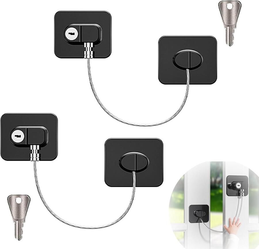 SNQ Koelkastslot 2 Stuks Met Sleutel Voor Koelkasten Kasten Kledingkasten (Zwart)