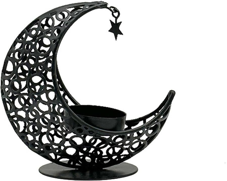 SNQ Maanvormige kaarsenhouders- creatieve halve maan theelichthouders kandelaar- metalen maan aromatherapie- kunstambachten tafelornamenten voor woonkamer slaapkamer eettafel decoratie bruiloft Ramadan - Foto 2