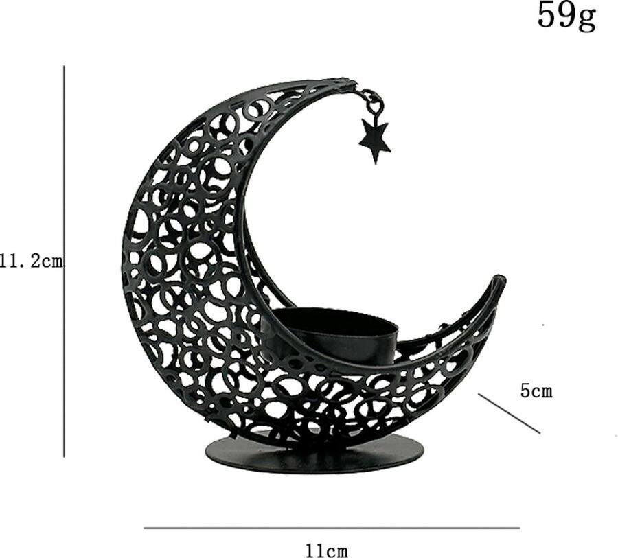 SNQ Maanvormige kaarsenhouders- creatieve halve maan theelichthouders kandelaar- metalen maan aromatherapie- kunstambachten tafelornamenten voor woonkamer slaapkamer eettafel decoratie bruiloft Ramadan