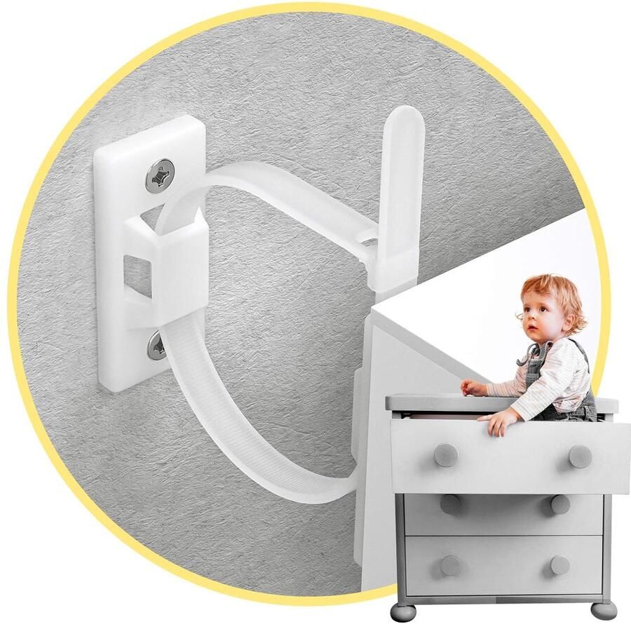 SNQ Meubelbevestigingen Valbeveiligingen voor kindermeubilair Anti-kantelriemen voor meubels Meubelbescherming Anti-kantelmuurankers Multifunctionele meubelbevestigingen Veiligheidsankers voor meubels 6 stuks