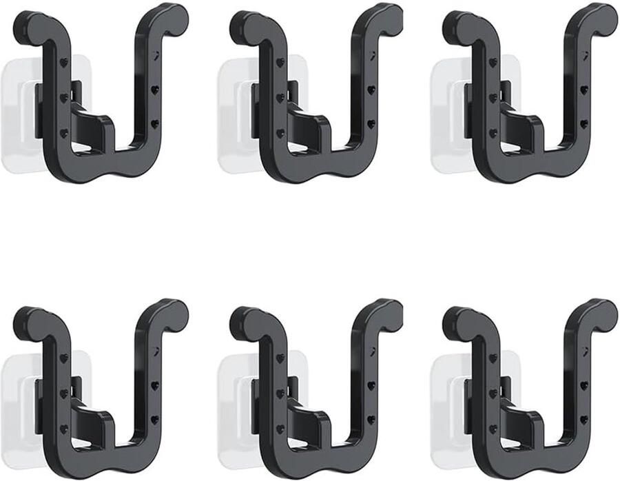 SNQ Pantoffelrek 6 stuks zelfklevend wandpantoffelrek opvouwbaar boorvrij geschikt voor deuren kasten badkamers keukens thuisopslag